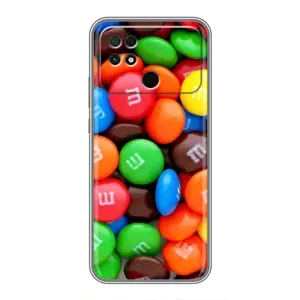 Чехол с изображением вкусной еды для Xiaomi POCO C40 (Разноцветные M&M'S)