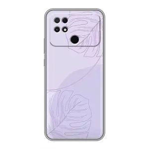 Чехол цветочный дизайн для Xiaomi POCO C40 (Монстера фиолетовая)