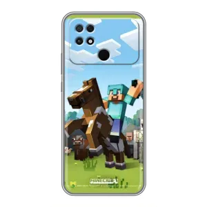 Чехлы для Xiaomi POCO C40 (Персонажи Майн Крафт) (На коне)