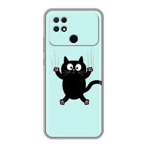 Силиконовый чехол с котиком для Xiaomi POCO C40 (Падающий кот)