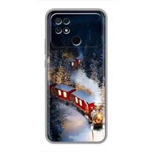 Силиконовый бампер на рождество для Xiaomi POCO C40 (Поезд)