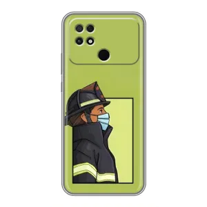 Силиконовый бампер (Работники) на Xiaomi POCO C40 (Пожарник)