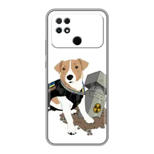 Чехол с принтом Собаки Патрон для Xiaomi POCO C40 (Пёс Патрон с ракетой)