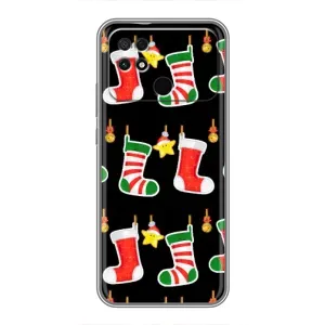 Силиконовый бампер на рождество для Xiaomi POCO C40 (Рождественские подарки)