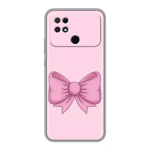 Чехол банты для Xiaomi POCO C40 (Розовый бантик)