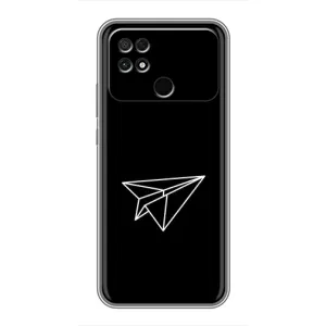 Чехол с картинками на черном фоне для Xiaomi POCO C40 (Самолетик)