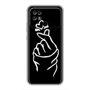 Чехлы (Знак сердечка) на Xiaomi POCO C40 (Сердце на черном)
