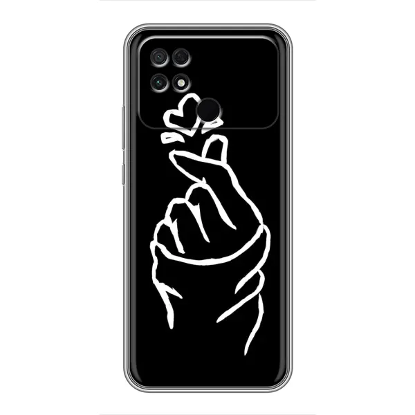 Чехол с рисунком «Сердце на черном» для Xiaomi POCO C40 Чехол с рисунком «Сердце на черном» для Xiaomi POCO C40