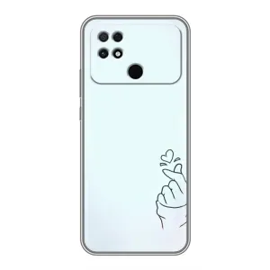 Чехлы (Знак сердечка) на Xiaomi POCO C40 (Сердце на голубом)