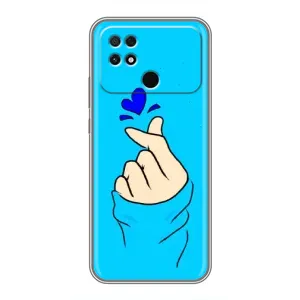 Чехлы (Знак сердечка) на Xiaomi POCO C40 (Сердце на синем)