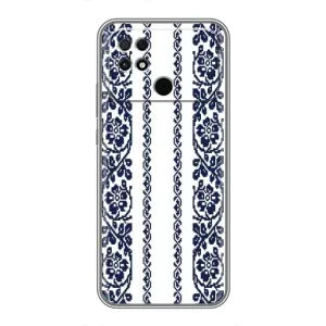 Силиконовый Чехол на Xiaomi POCO C40 с картинкой Вышиванки (Синяя вышиванка)