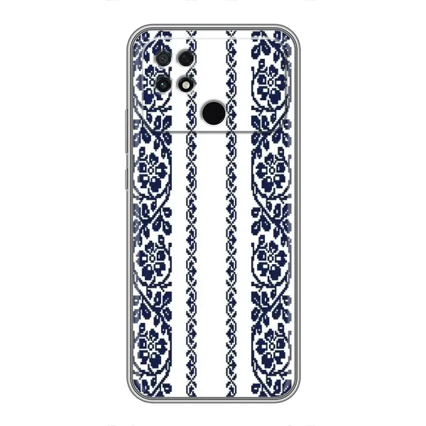 Чехол с рисунком «Синяя вышиванка» для Xiaomi POCO C40 Чехол с рисунком «Синяя вышиванка» для Xiaomi POCO C40