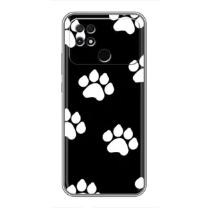 Бампер для Xiaomi POCO C40 с картинкой "Песики" (Следы собак)