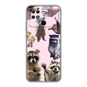 Силиконовый Чехол с Енотами на Xiaomi POCO C40 (Смешные Еноты)