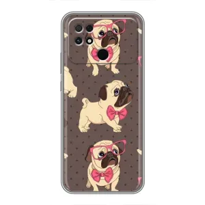 Чехол (ТПУ) Милые собачки для Xiaomi POCO C40 (Собачки Мопсики)