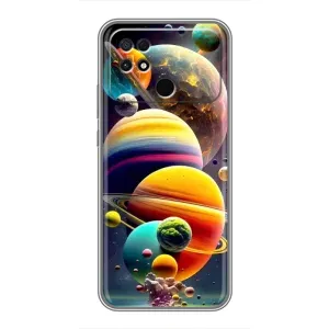 Чехол (ТПУ) с планетами на Xiaomi POCO C40 (Солнечна система)