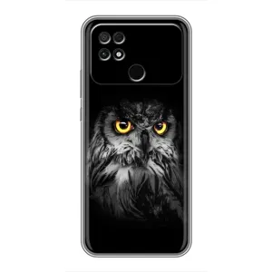 Чехлы с принтом СОВЫ для Xiaomi POCO C40 (Сова на чёрном)
