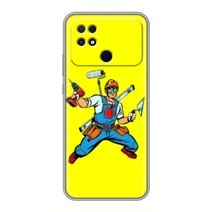 Силиконовый бампер (Работники) на Xiaomi POCO C40 (Строитель)