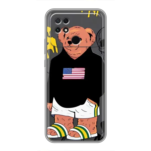 Чехол с рисунком «Teddy USA» для Xiaomi POCO C40 Чехол с рисунком «Teddy USA» для Xiaomi POCO C40