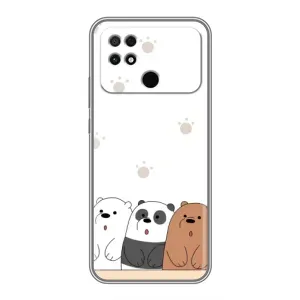 Чехлы с изображением разных животных для Xiaomi POCO C40 (Удивленные медвеженки)