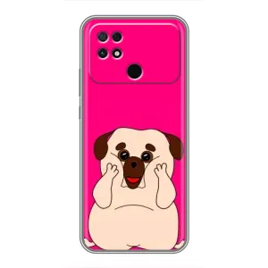 Чехол (ТПУ) Милые собачки для Xiaomi POCO C40 (Веселый Мопсик)