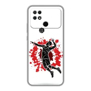 Чехлы с принтом Спортивная тематика для Xiaomi POCO C40 (Волейболист)