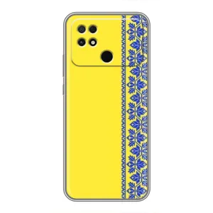 Силиконовый Чехол на Xiaomi POCO C40 (Вышиванка на желтом)