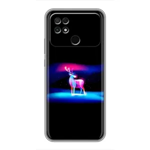 Силиконовый бампер с картинкой животных для Xiaomi POCO C40 (Яркий олень)