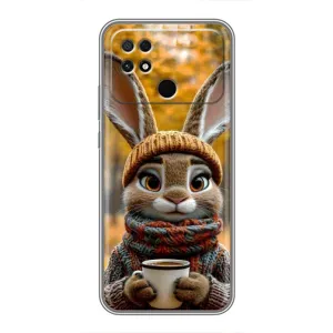 Печатный чехол «Зверята с кофе» для Xiaomi POCO C40 (Зайчик с кофе)