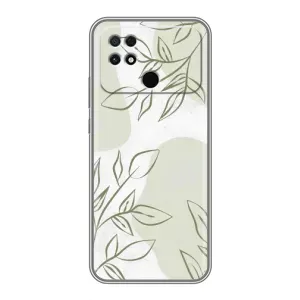 Чехол цветочный дизайн для Xiaomi POCO C40 (Зелёный дизайн)