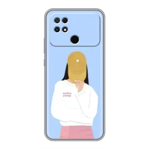Силиконовый Чехол на Xiaomi POCO C40 с картинкой Стильных Девушек (Желтая кепка)