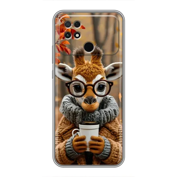 Чехол с рисунком «Жираф с кофе» для Xiaomi POCO C40 Чехол с рисунком «Жираф с кофе» для Xiaomi POCO C40