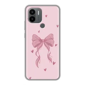Чехол банты для Xiaomi Poco C50 (Бант на розовом)