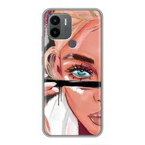 Силіконовый Чохол на Xiaomi Poco C50 з картинкой Модных девушек (Дівчина та вії)