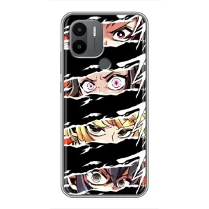 Силиконовые чехлы с глазами Anime для Поко с50 (Глаза на чорном)