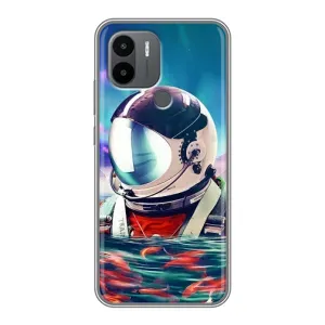Силиконовый Чехол с принтом "Космонавты" на Xiaomi Poco C50 (Космонавт в воде)