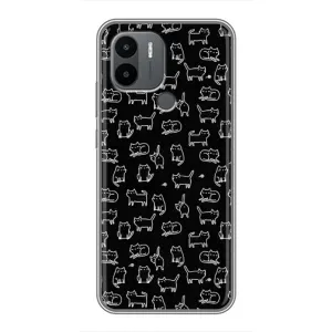Чохол на тематику: Коти для Xiaomi Poco C50 (Котики на чорному)