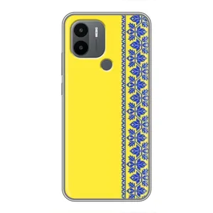 Силиконовый Чехол на Xiaomi Poco C50 (Вышиванка на желтом)