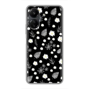 Чехлы с тематикой "ЦВЕТЫ" на Xiaomi POCO C65 (цветение на чорном)