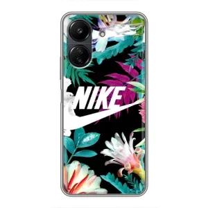 Силіконовый Чохол на Xiaomi POCO C65 з картинкою НАЙК (Квітковий Nike)