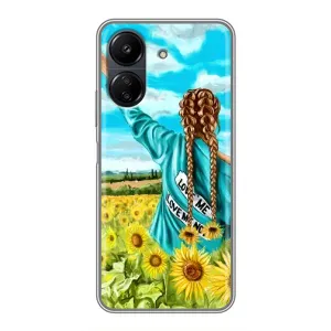 Чехол Стильные девушки на Xiaomi POCO C65 (Девушка на поле)