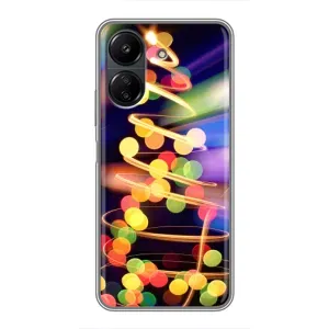 Чехол Новогодняя Елка на Xiaomi POCO C65 (Гирлянды)