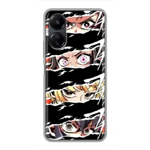 Силиконовые чехлы с глазами Anime для Поко С65