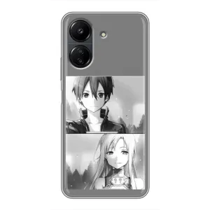 Чехол с персонажами АНИМЕ на Xiaomi POCO C65 (Кирито-Асуна)