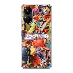 Силиконовый чехол с принтом Зоотрополіс для Xiaomi POCO C65 (Коллаж героев)