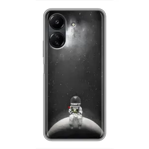 Силиконовый Чехол с принтом "Космонавты" на Xiaomi POCO C65 (Космонавт романтик)