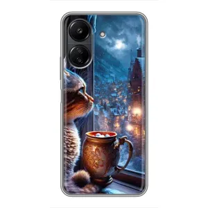 Чехлы на Новый Год Xiaomi POCO C65 (Кот новогодний)