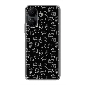 Чехол на тематику: Коты для Xiaomi POCO C65 (Котики на черном)