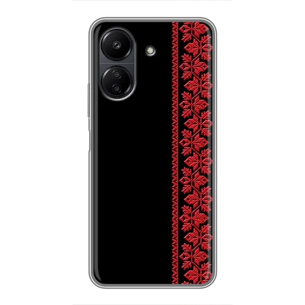 Чехол с рисунком «Красная Вышиванка» для Xiaomi POCO C65 Чехол с рисунком «Красная Вышиванка» для Xiaomi POCO C65