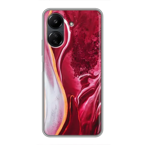Чехол с рисунком «Красный мрамор» для Xiaomi POCO C65 Чехол с рисунком «Красный мрамор» для Xiaomi POCO C65